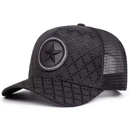 Creative Simple Mesh Hat Five pointed Star Grid Street Pop Hip Hop Hat