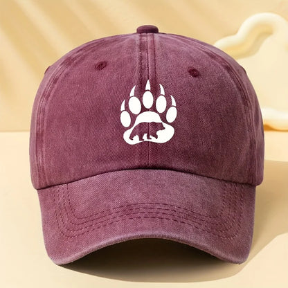 Bear Paw Printed Baseball Cap
