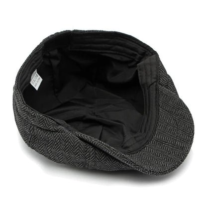 Twill Flat Cap For Men Women Herringbone Newsboy Caps British Style Octagonal Hat