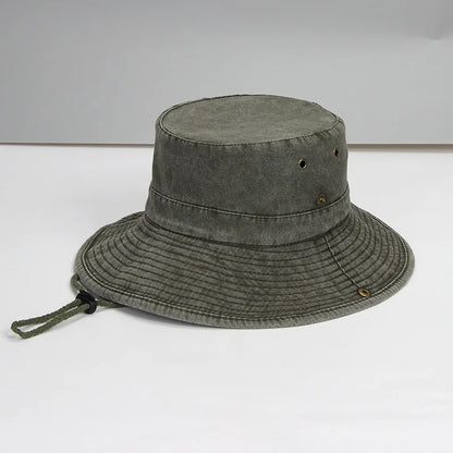 62cm Big Size Cotton Bucket Hat Men Hiking Fishing Safari Hat