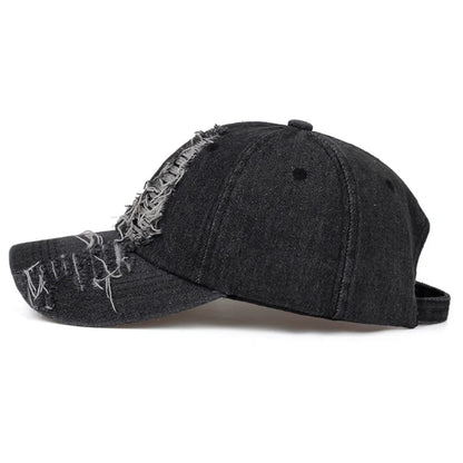 New Solid Color Ripped Baseball Cap
