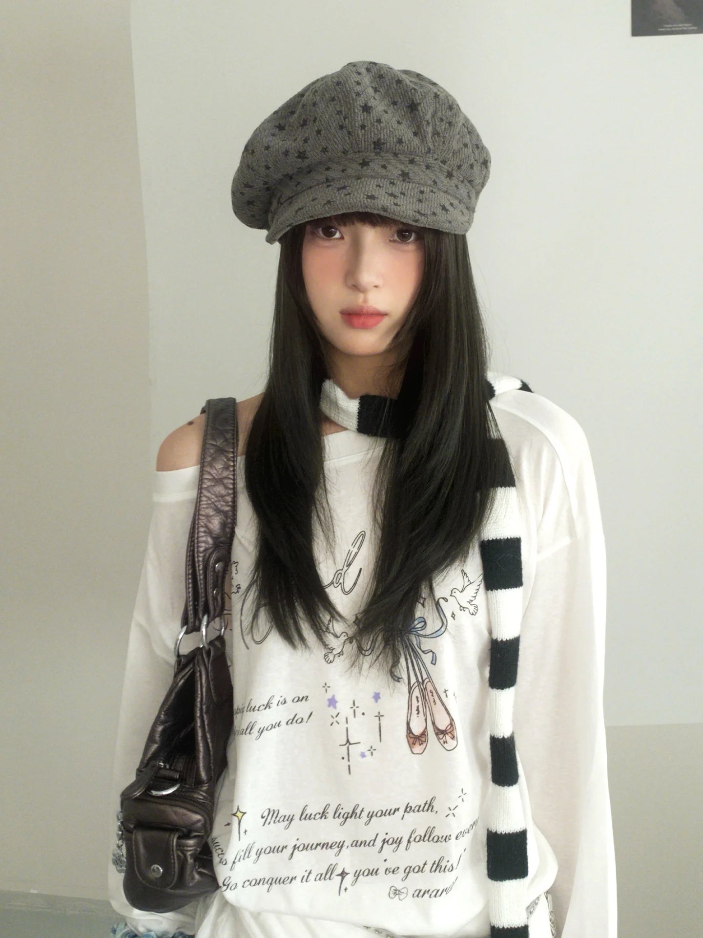 Retro Literary Style Star Beret For Women With An Octagonal Shape