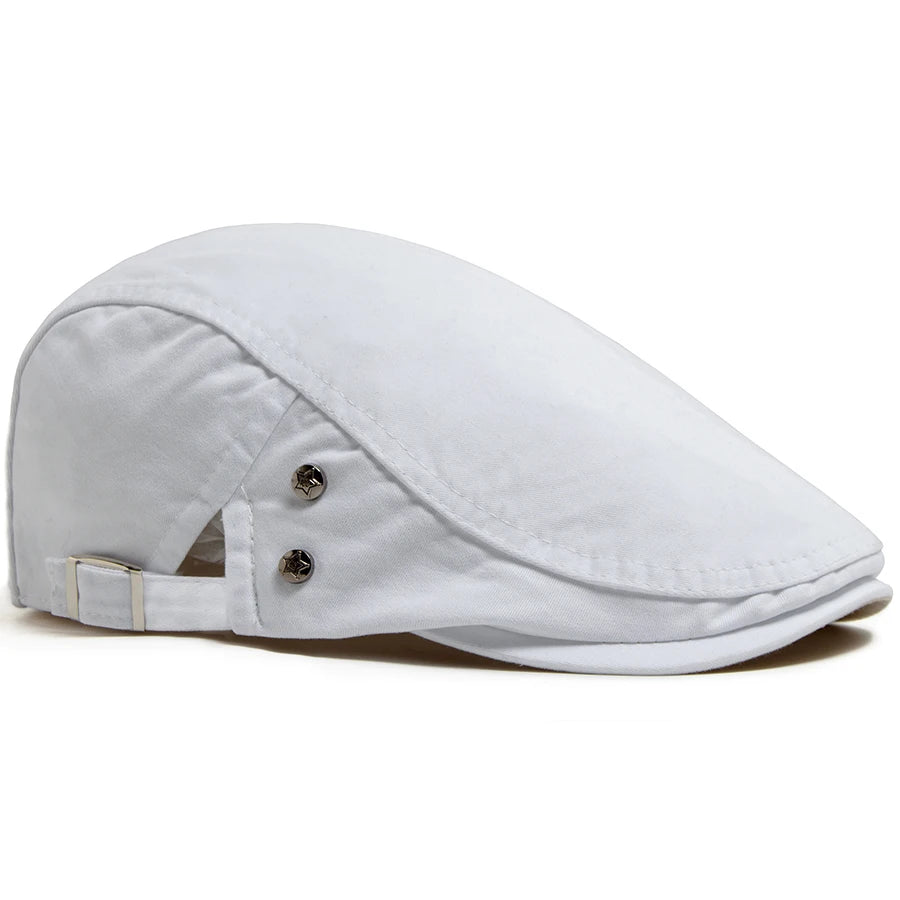Fashion Men's Beret Button Embroidery Cotton Vintage Berets Outdoor