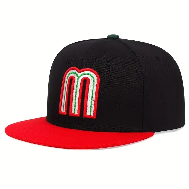 Unisex M Letter Embroidery Hip Hop Hats Outdoor Adjustable Casual Baseball Caps Sunscreen Hat