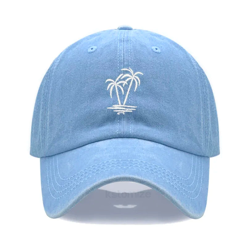 Coconut Tree Embroidery Baseball Cap