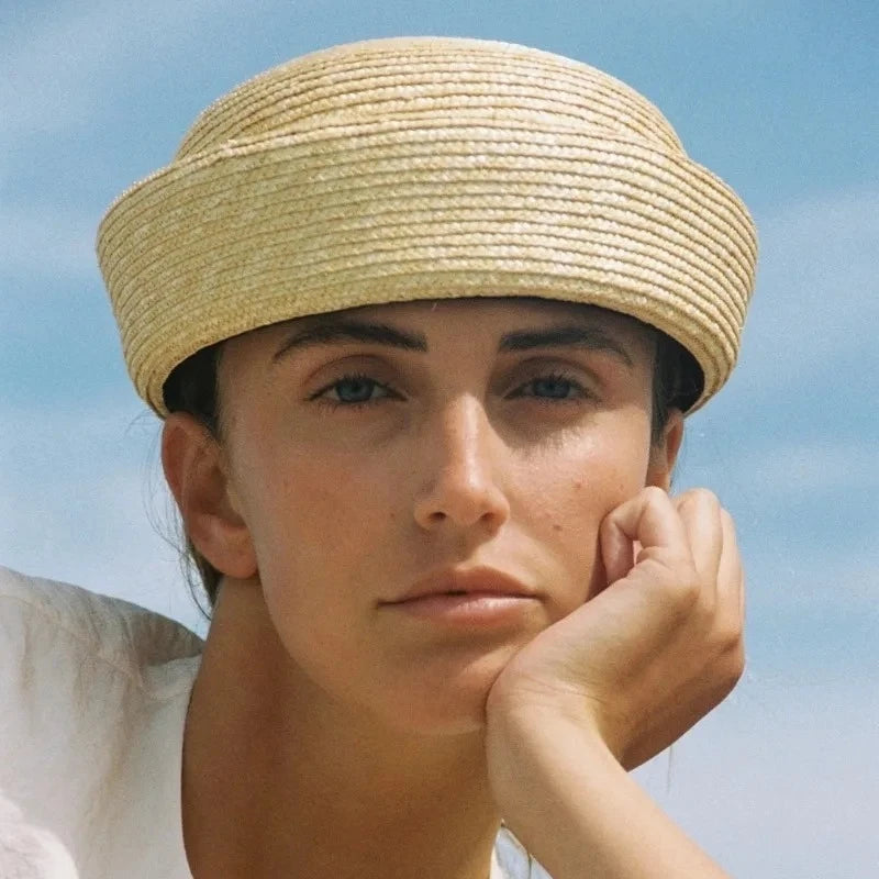 Natural Straw Sun Hat Ins Blogger Fashion Summer Flat Berets Women