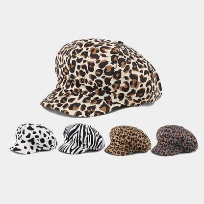 Four Seasons Cotton Print Beret Casual Octagonal Cap Painter Hat
