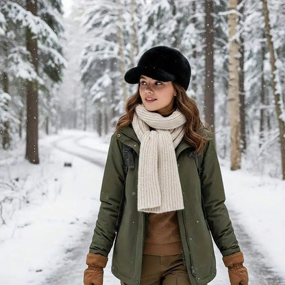 Women's Plush Faux Fur Baseball Cap