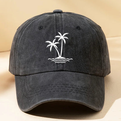 Vintage Palm Tree Print Design Baseball Cap Men Women