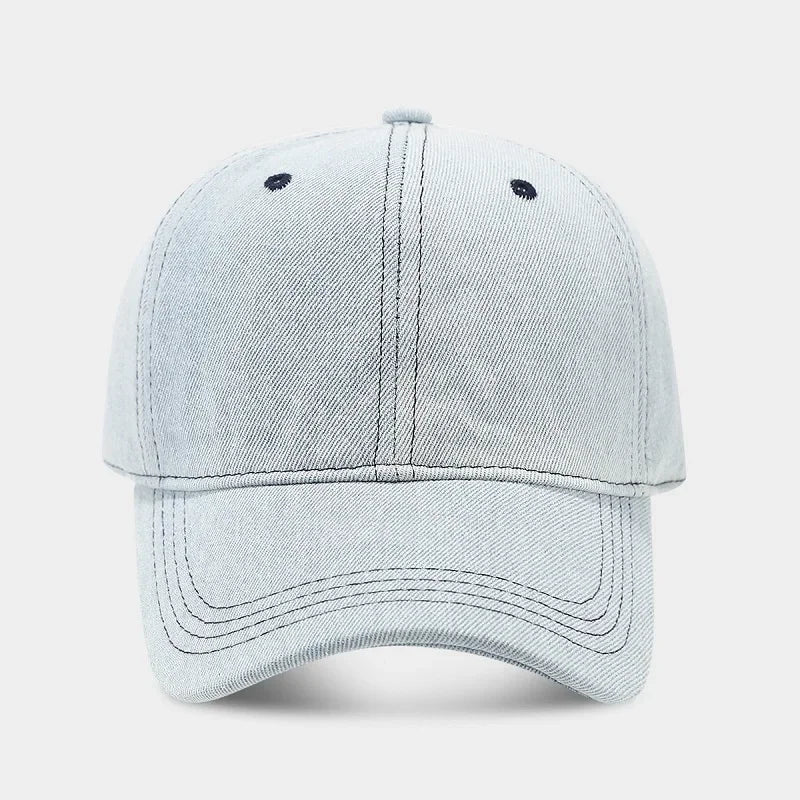 Solid Color Denim Baseball Cap For Women Korean