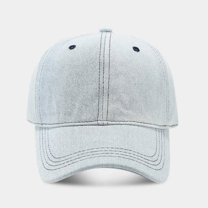 Solid Color Denim Baseball Cap For Women Korean