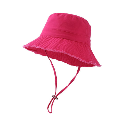 Summer Fisherman Cap For Women Solid Wide Brim Bucket Hat