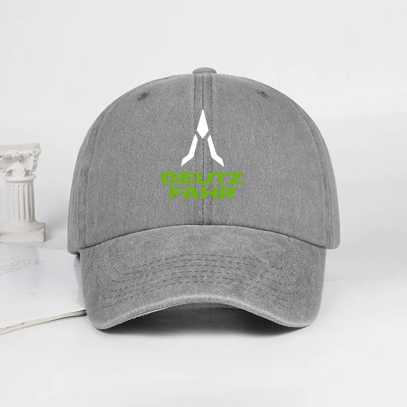 Deutz Farm Logo Printed Washed Baseball Cap Soft Comfortable Breathable Adjustable Retro Farm Style