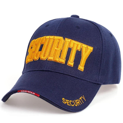 Unisex Security Letter Embroidery Baseball Caps Spring and Autumn