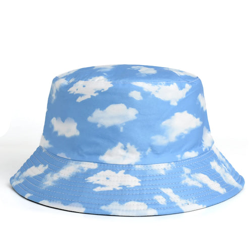 Blue Sky And White Clouds Print Bucket Hat Fisherman Hat