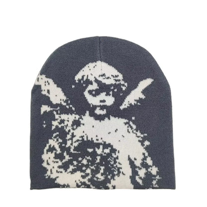 Fashionable Angel Jacquard Knit Beanie Warm Winter Hat