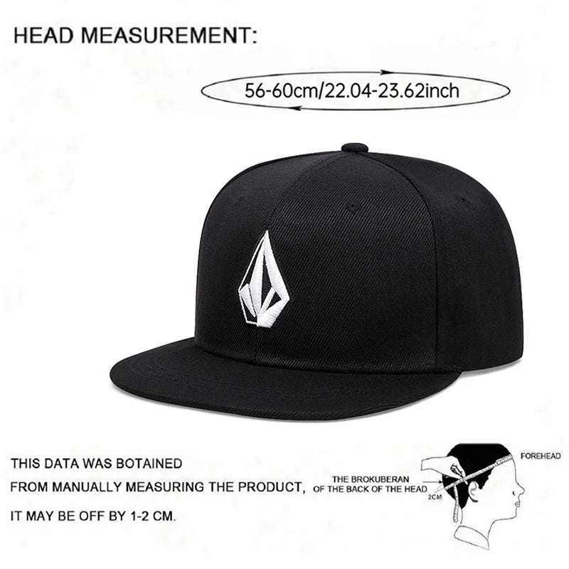 Simple New Flat brimmed Hat With Diamond Embroidery Street Pop Hat Daily Hat Baseball Hat Unisex