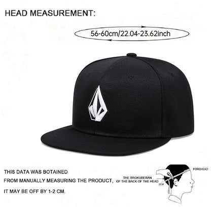 Simple New Flat brimmed Hat With Diamond Embroidery Street Pop Hat Daily Hat Baseball Hat Unisex