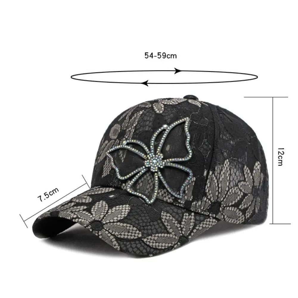 Breathable Lace Floral Baseball Cap Mesh Adjustable