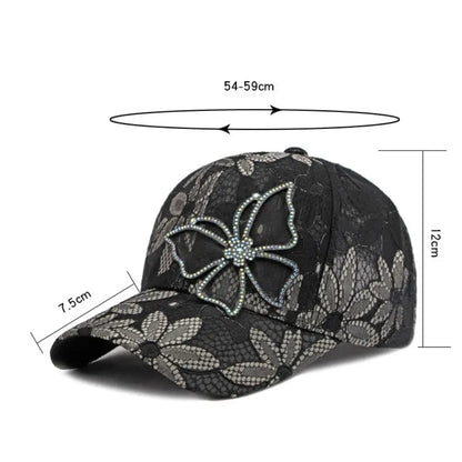 Breathable Lace Floral Baseball Cap Mesh Adjustable