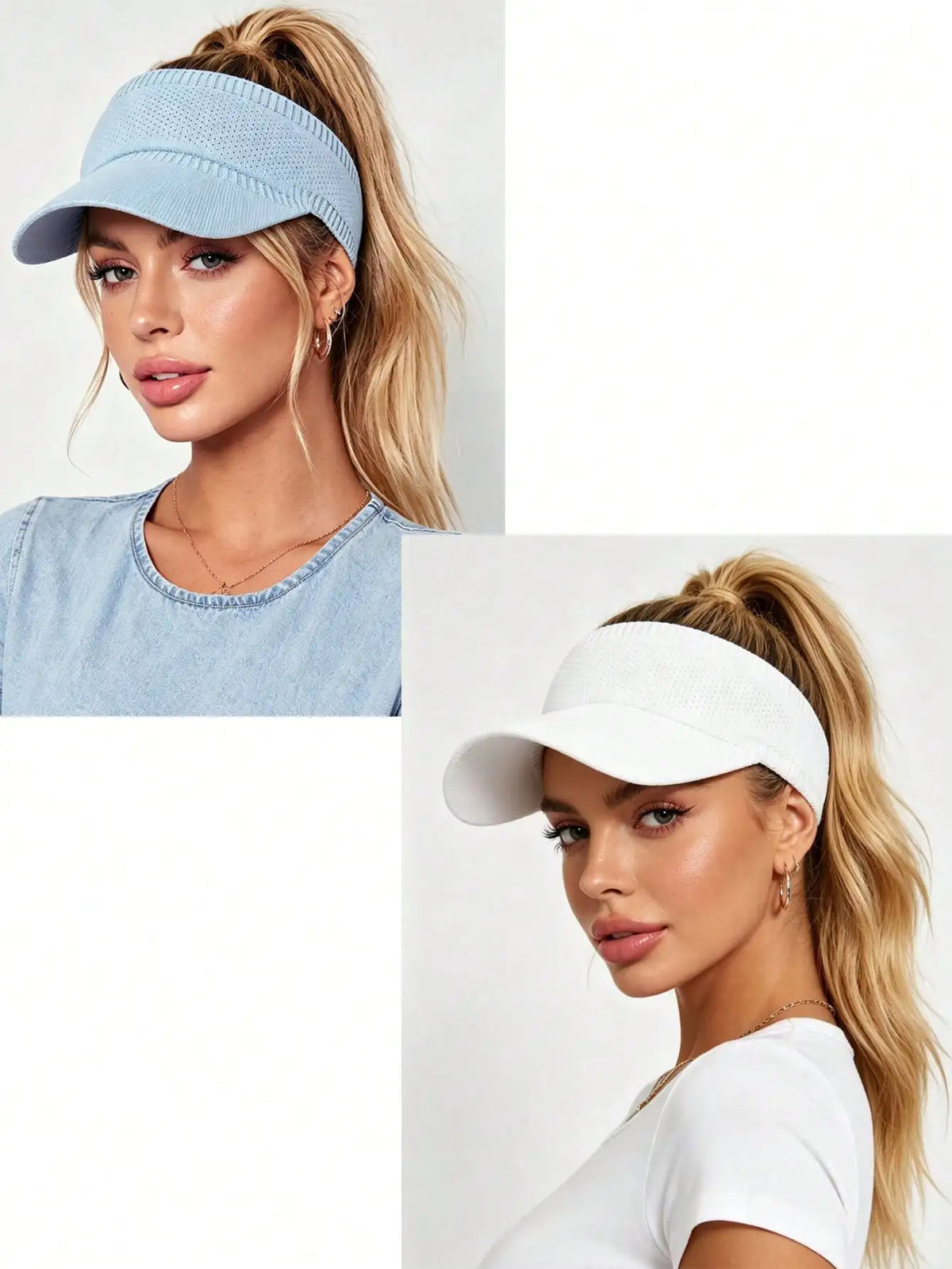Women Summer Retro Y2K Beach Sun Hat-UV Protection Ponytail Sun Hats