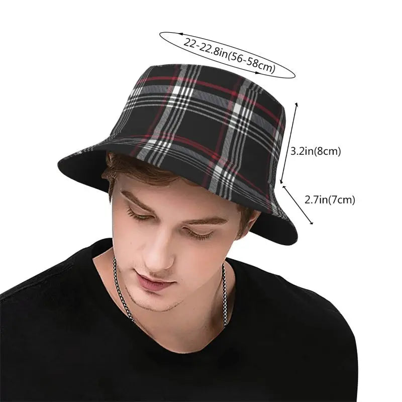 Custom GTI Tartan Bucket Hat Sun Beach Packable Fisherman Cap