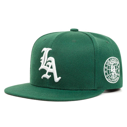 Fashion Hip Hop Hat LA Letter Side Earth Embroidered Baseball Hat Unisex