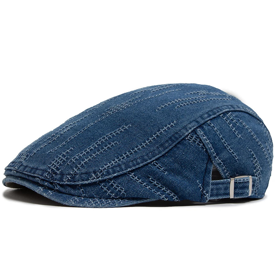 Denim Vintage Berets Men Women Newsboy Cap Summer Casual Cotton