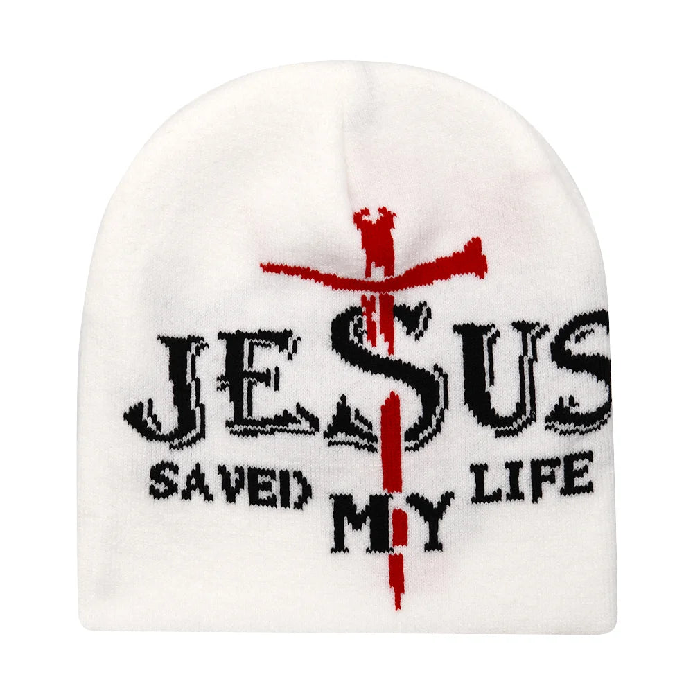 Y2K Letter Knitted Winter Autumn Beanie Cap Men Women