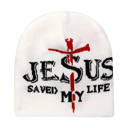 Y2K Letter Knitted Winter Autumn Beanie Cap Men Women