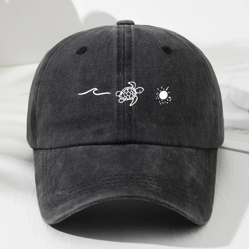 Turtle Pattern Printed Baseball Cap for Daily Casual Style Men's and Women's