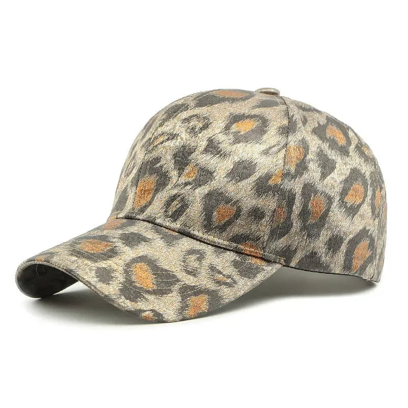 Spring And Summer Polyester Leopard Print Casquette Baseball Cap