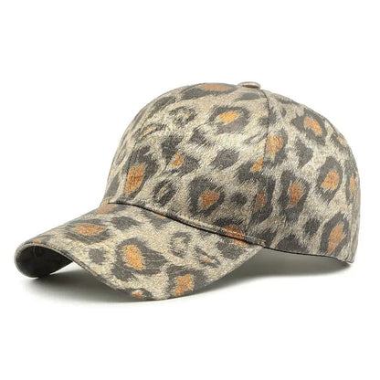 Spring And Summer Polyester Leopard Print Casquette Baseball Cap