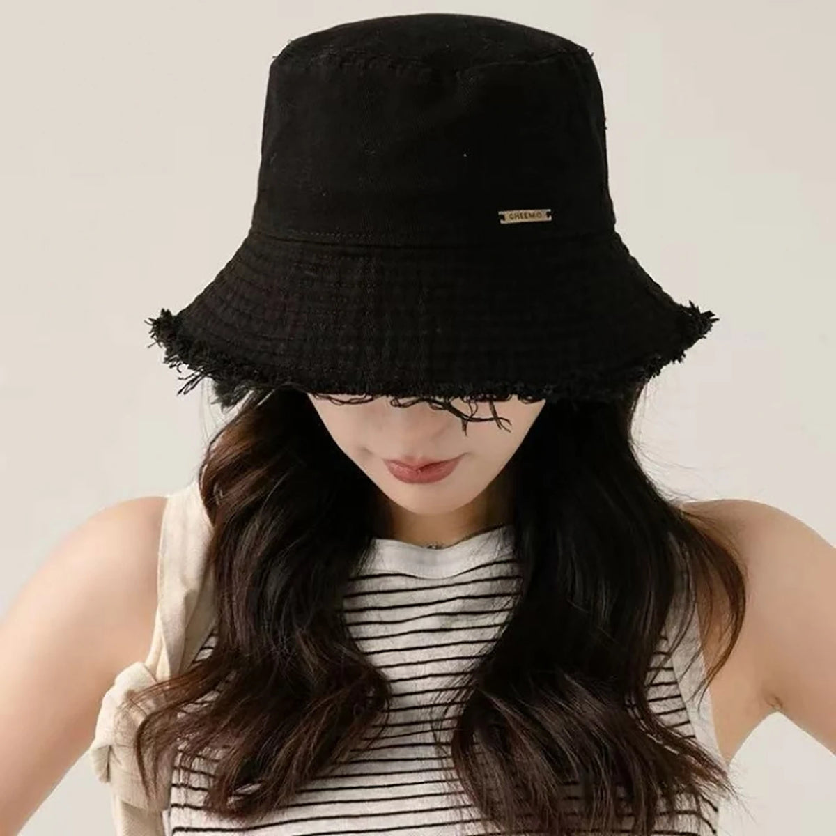 Trendy Frayed Edge Bucket Hat For Women Autumn