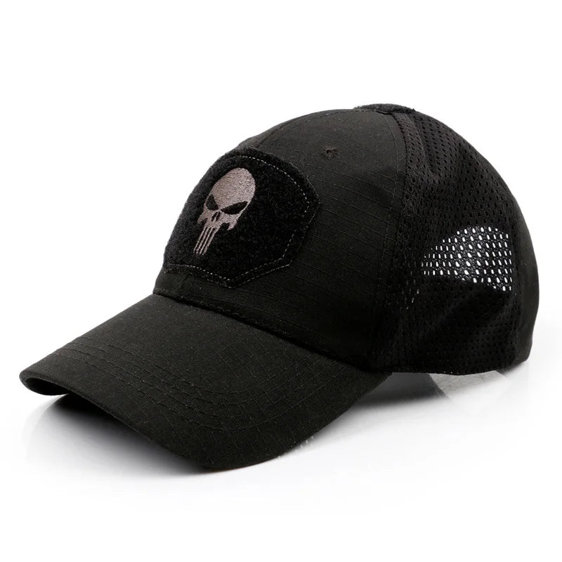 2024 New Summer Camouflage Skull Baseball Mesh Cap
