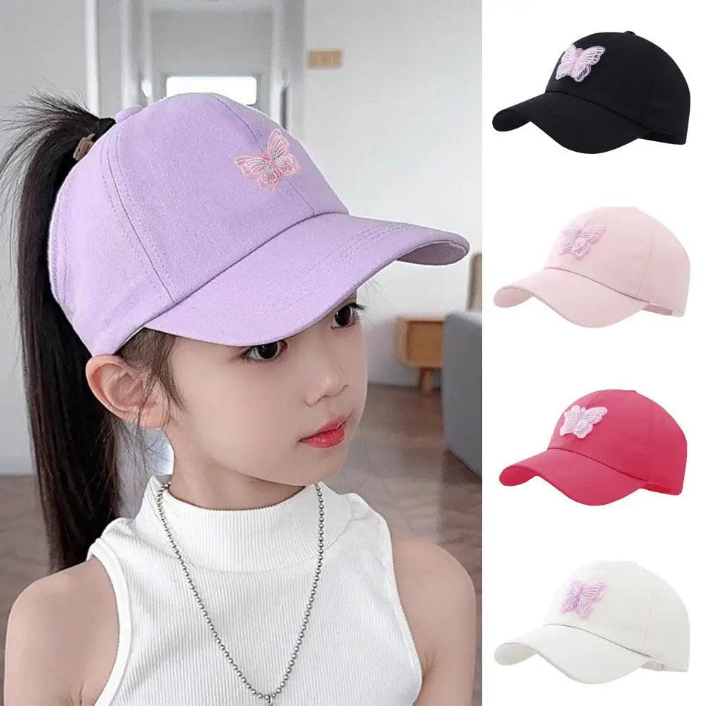 Summer Kids Baseball Caps Sun Protection Hollow High Ponytail Caps