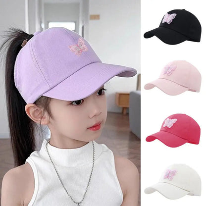 Summer Kids Baseball Caps Sun Protection Hollow High Ponytail Caps