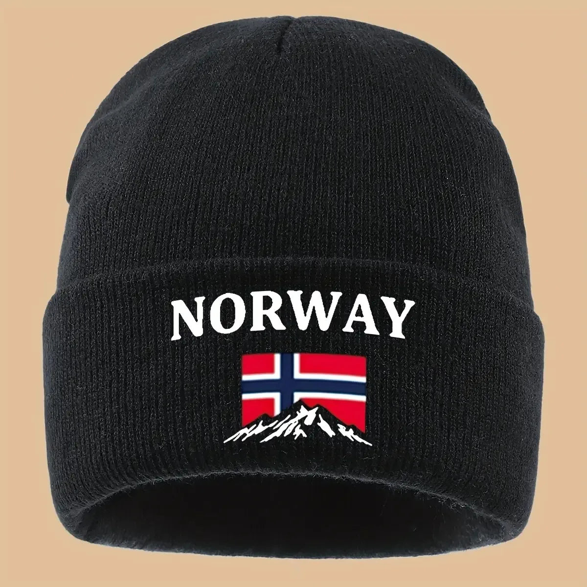 Lined Knit Beanie With Norway Embroidery Vintage Trucker Hat For Youth Couples