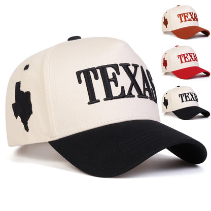 Unisex Texas Letter Embroidery Baseball Caps Spring Autumn