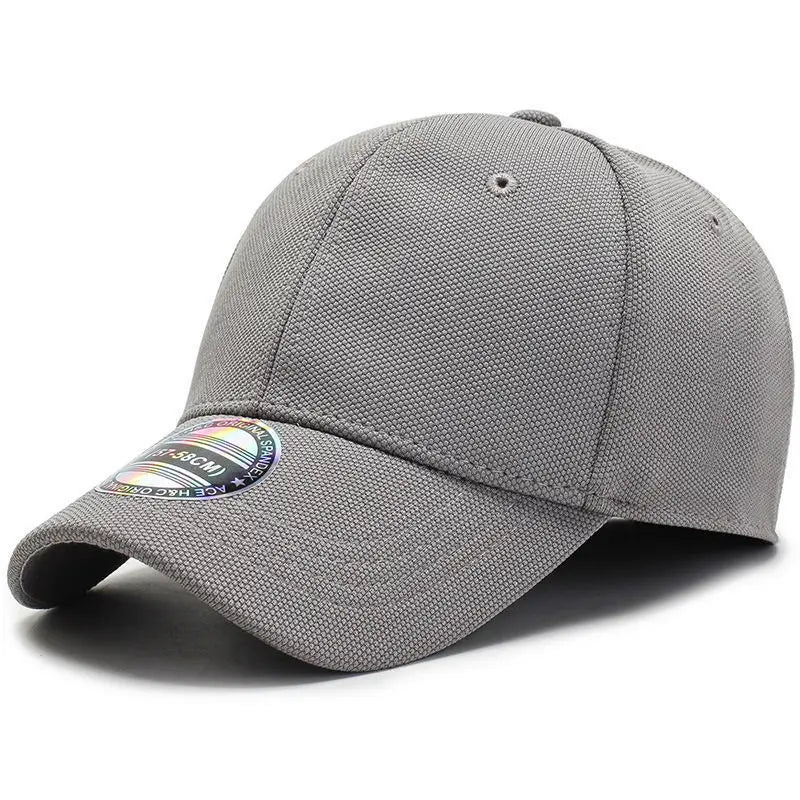 Fitted Baseball Cap Closed Back Curved Brim Sun Hat