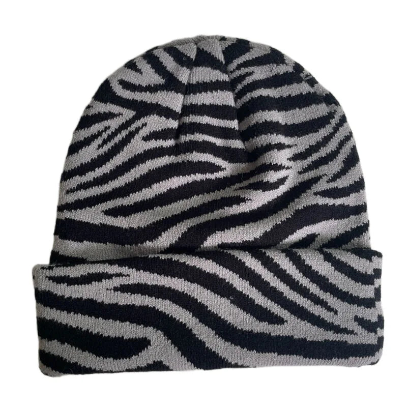 Winter Leopard Knitted Hats For Women Men Outdoor