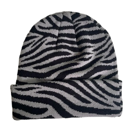 Winter Leopard Knitted Hats For Women Men Outdoor