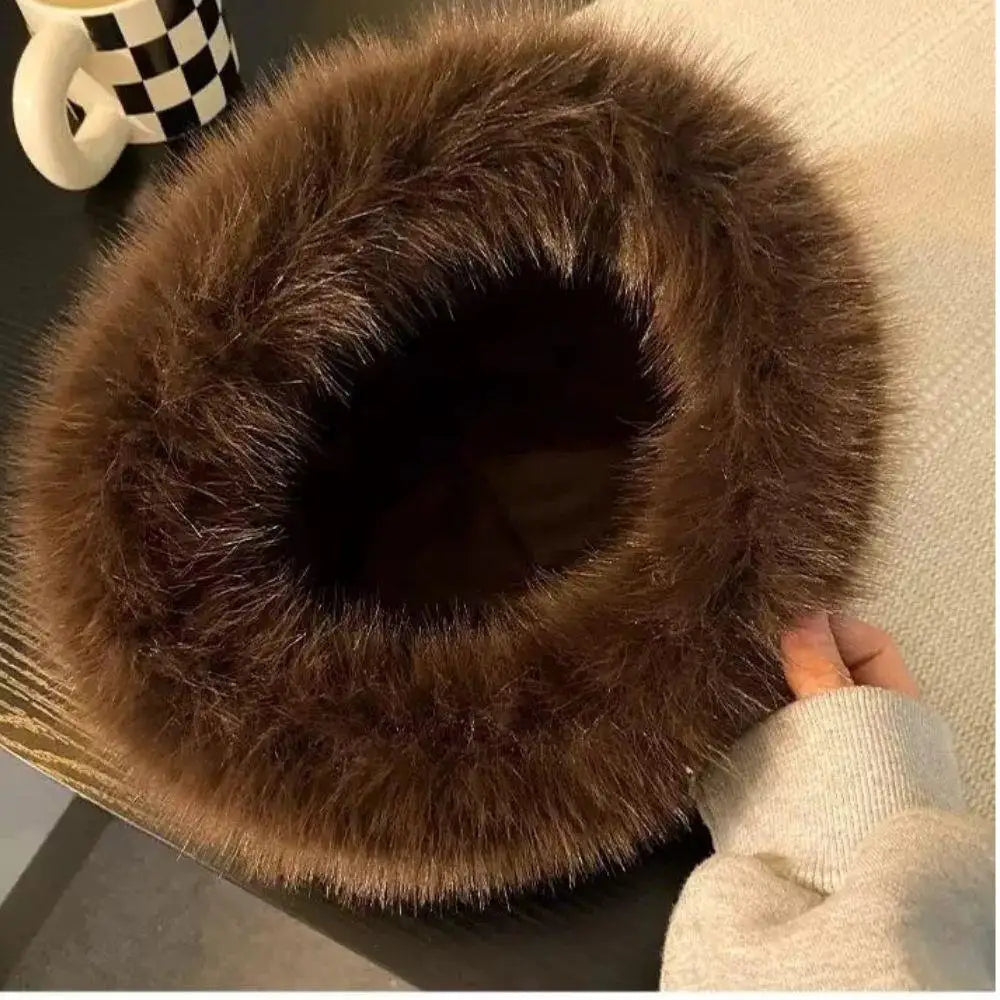Hot Leopard Print Fur Hat Women Windproof Keep Warm Headgear Fur