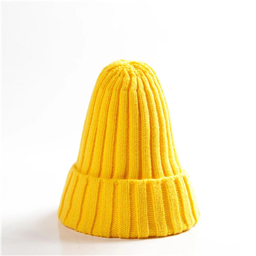 Knitted  Solid Edge Curl Colored Woolen Men's And Women's