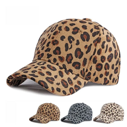 Women Winter Hat Leopard Pattern Corduroy Baseball Cap