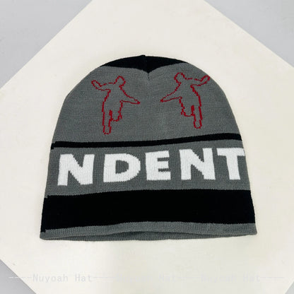 New Men Women American Street Jacquard Letters Knitted Hats