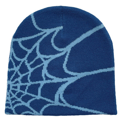 Unisex Spider Web Printed Knit Hat, Warm Outdoor Pullover Hat Personality