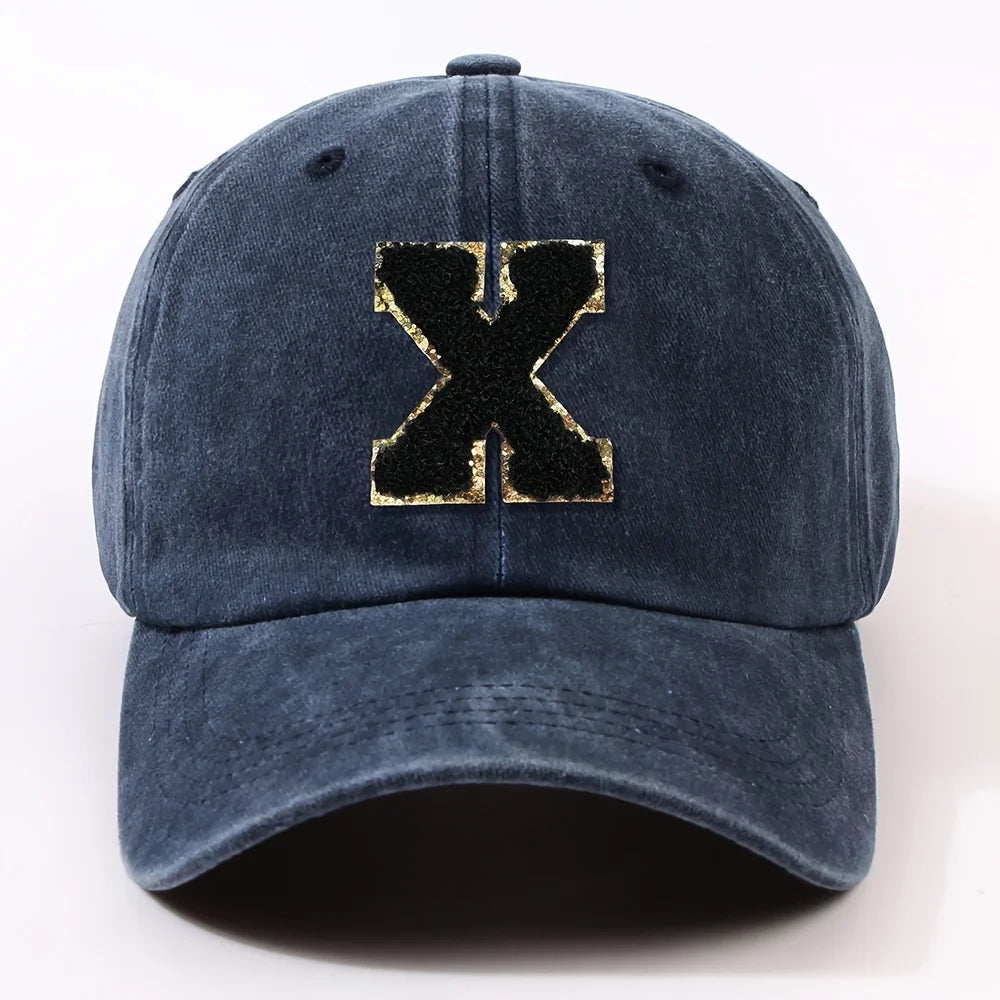 Fashionable 26 Letter Stick Label Hip-Hop Baseball Cap Hat for Men and Women