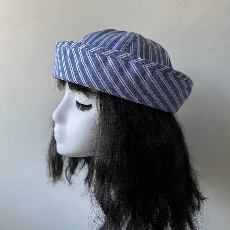 Japanese Korean Style Stripe Bucket Hat