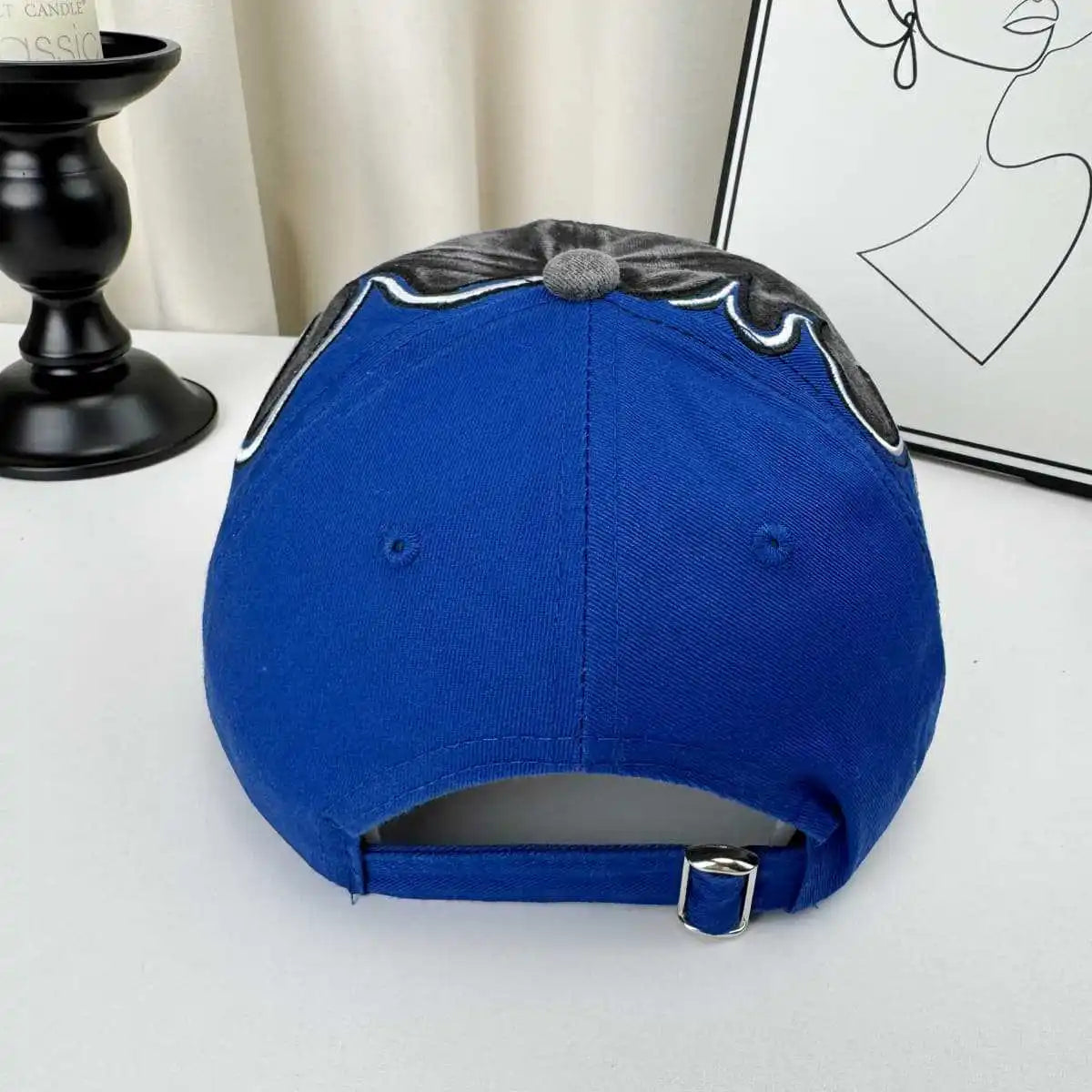 Vintage Washed Embroidery Baseball Cap Wide Brim